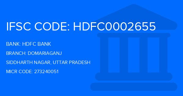 Hdfc Bank Domariaganj Branch IFSC Code