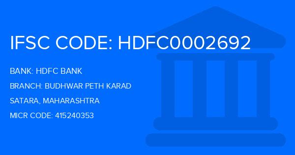 Hdfc Bank Budhwar Peth Karad Branch IFSC Code