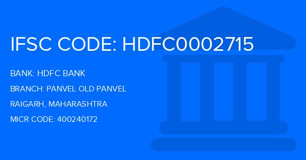Hdfc Bank Panvel Old Panvel Branch IFSC Code