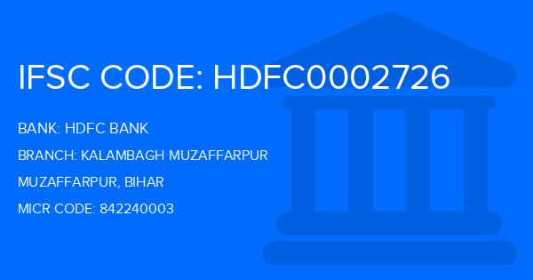 Hdfc Bank Kalambagh Muzaffarpur Branch IFSC Code