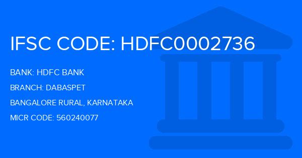 Hdfc Bank Dabaspet Branch IFSC Code