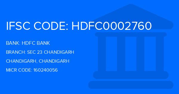 Hdfc Bank Sec 23 Chandigarh Branch IFSC Code