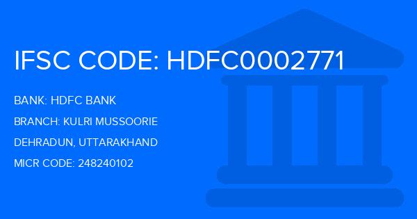 Hdfc Bank Kulri Mussoorie Branch IFSC Code