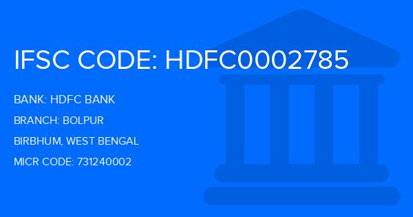 Hdfc Bank Bolpur Branch IFSC Code