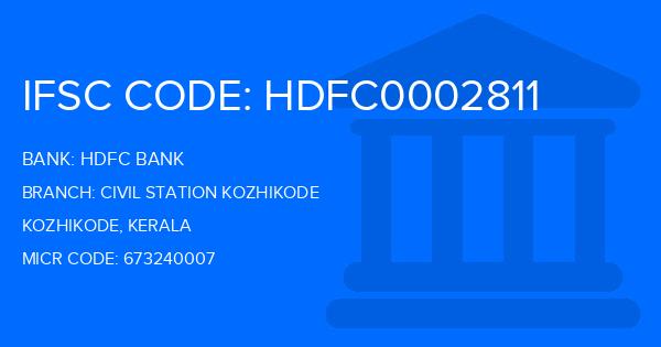 Hdfc Bank Civil Station Kozhikode Branch IFSC Code