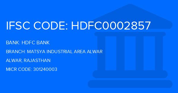 Hdfc Bank Matsya Industrial Area Alwar Branch IFSC Code