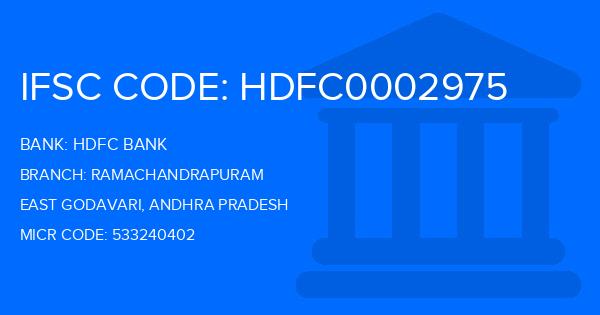 Hdfc Bank Ramachandrapuram Branch IFSC Code