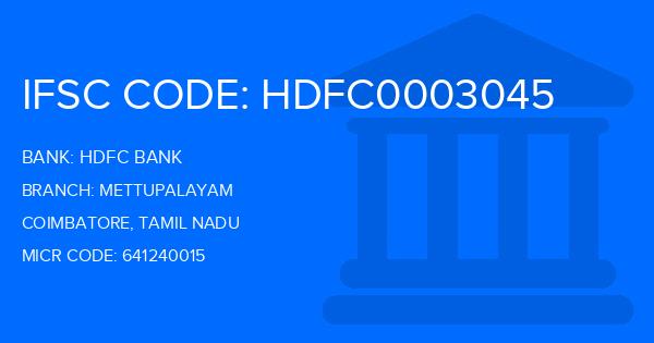 Hdfc Bank Mettupalayam Branch IFSC Code