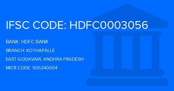 Hdfc Bank Kothapalle Branch IFSC Code