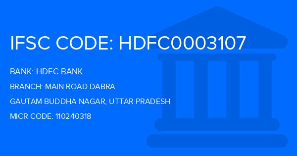 Hdfc Bank Main Road Dabra Branch IFSC Code
