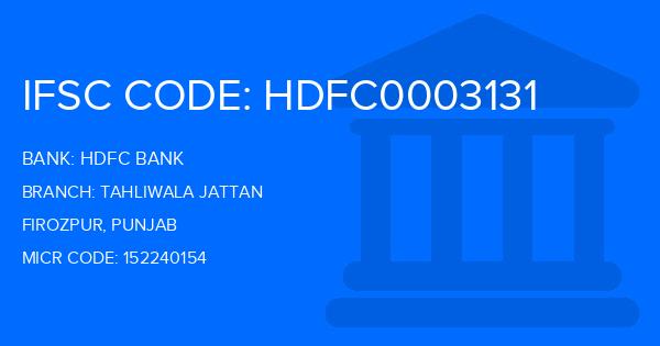 Hdfc Bank Tahliwala Jattan Branch IFSC Code
