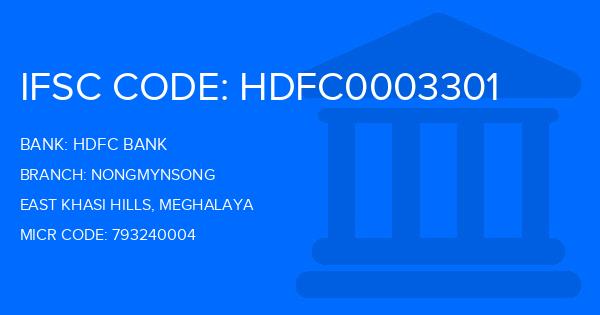 Hdfc Bank Nongmynsong Branch IFSC Code