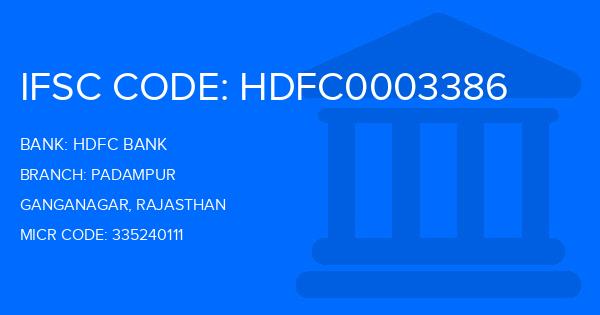 Hdfc Bank Padampur Branch IFSC Code