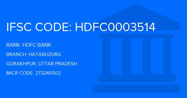 Hdfc Bank Hatabuzurg Branch IFSC Code