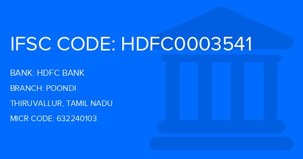 Hdfc Bank Poondi Branch IFSC Code