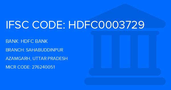 Hdfc Bank Sahabuddinpur Branch IFSC Code