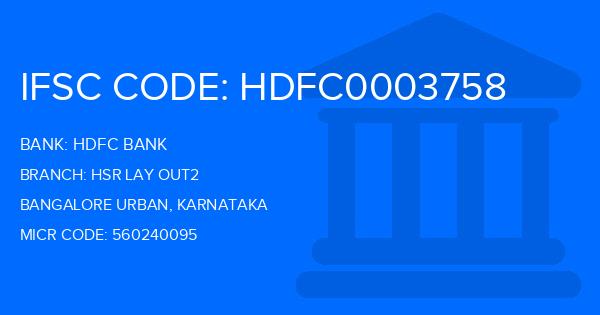 Hdfc Bank Hsr Lay Out2 Branch IFSC Code