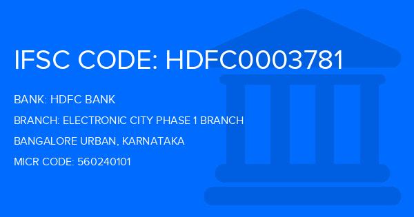 Hdfc Bank Electronic City Phase 1 Branch