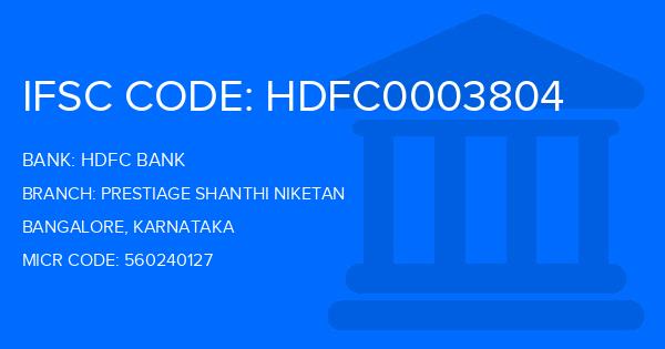 Hdfc Bank Prestiage Shanthi Niketan Branch IFSC Code