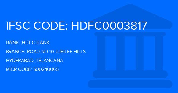 Hdfc Bank Road No 10 Jubilee Hills Branch IFSC Code