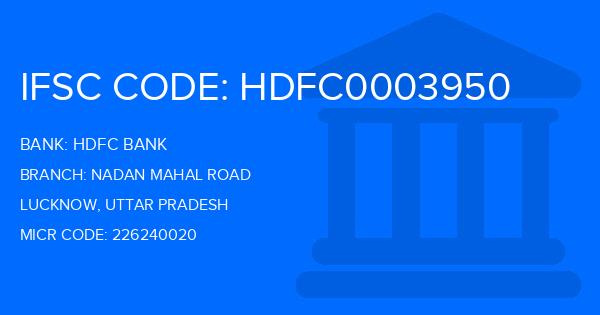 Hdfc Bank Nadan Mahal Road Branch IFSC Code