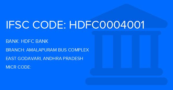 Hdfc Bank Amalapuram Bus Complex Branch IFSC Code
