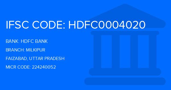 Hdfc Bank Milkipur Branch IFSC Code