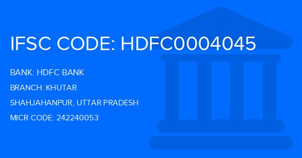 Hdfc Bank Khutar Branch IFSC Code