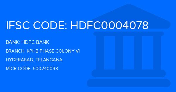 Hdfc Bank Kphb Phase Colony Vi Branch IFSC Code