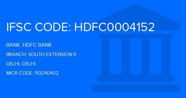 Hdfc Bank South Extension Ii Branch IFSC Code