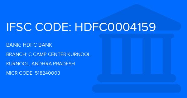 Hdfc Bank C Camp Center Kurnool Branch IFSC Code