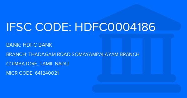 Hdfc Bank Thadagam Road Somayampalayam Branch