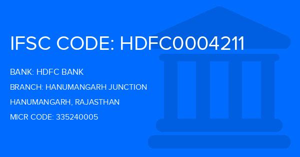 Hdfc Bank Hanumangarh Junction Branch IFSC Code