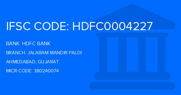 Hdfc Bank Jalaram Mandir Paldi Branch IFSC Code