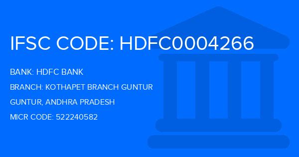 Hdfc Bank Kothapet Branch Guntur Branch IFSC Code