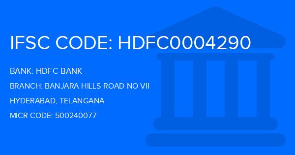 Hdfc Bank Banjara Hills Road No Vii Branch IFSC Code