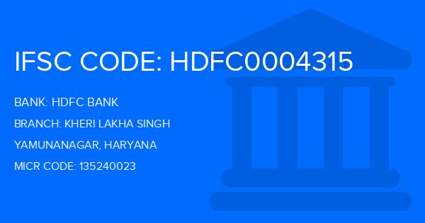 Hdfc Bank Kheri Lakha Singh Branch IFSC Code
