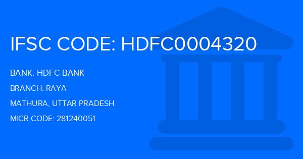 Hdfc Bank Raya Branch IFSC Code