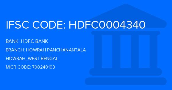Hdfc Bank Howrah Panchanantala Branch IFSC Code