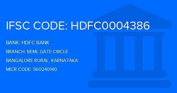 Hdfc Bank Beml Gate Circle Branch IFSC Code