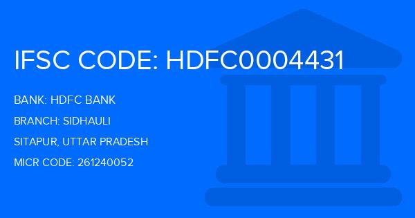 Hdfc Bank Sidhauli Branch IFSC Code