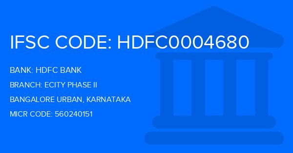 Hdfc Bank Ecity Phase Ii Branch IFSC Code