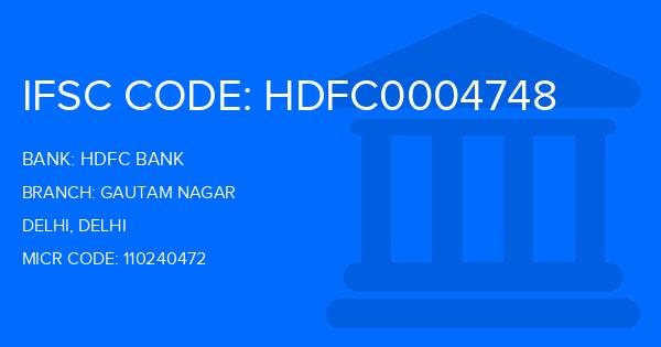 Hdfc Bank Gautam Nagar Branch IFSC Code