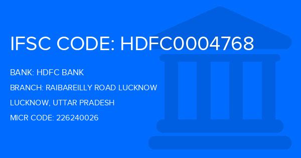 Hdfc Bank Raibareilly Road Lucknow Branch IFSC Code