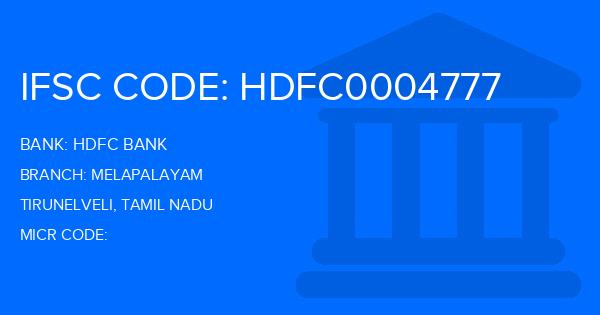 Hdfc Bank Melapalayam Branch IFSC Code