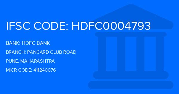 Hdfc Bank Pancard Club Road Branch IFSC Code