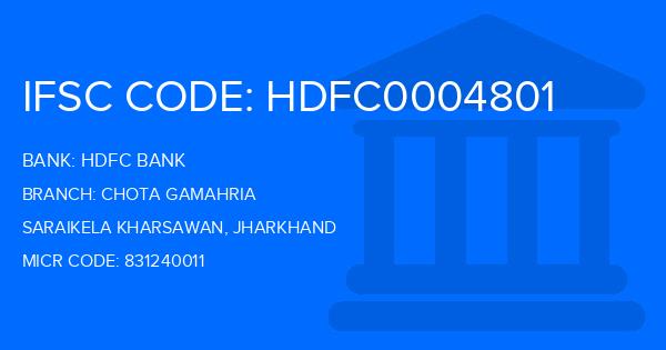 Hdfc Bank Chota Gamahria Branch IFSC Code