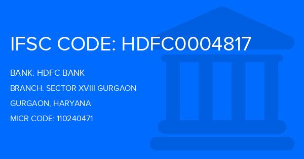 Hdfc Bank Sector Xviii Gurgaon Branch IFSC Code
