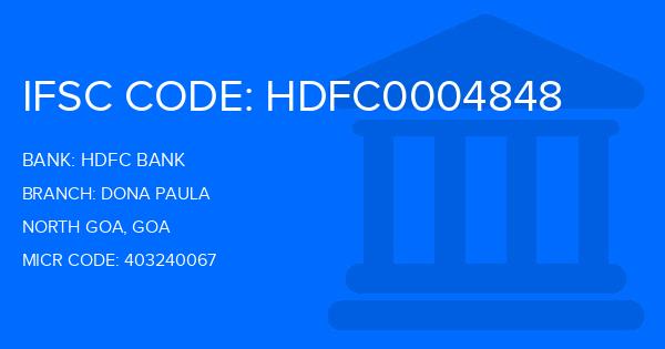 Hdfc Bank Dona Paula Branch IFSC Code