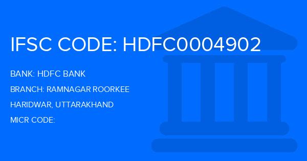 Hdfc Bank Ramnagar Roorkee Branch IFSC Code